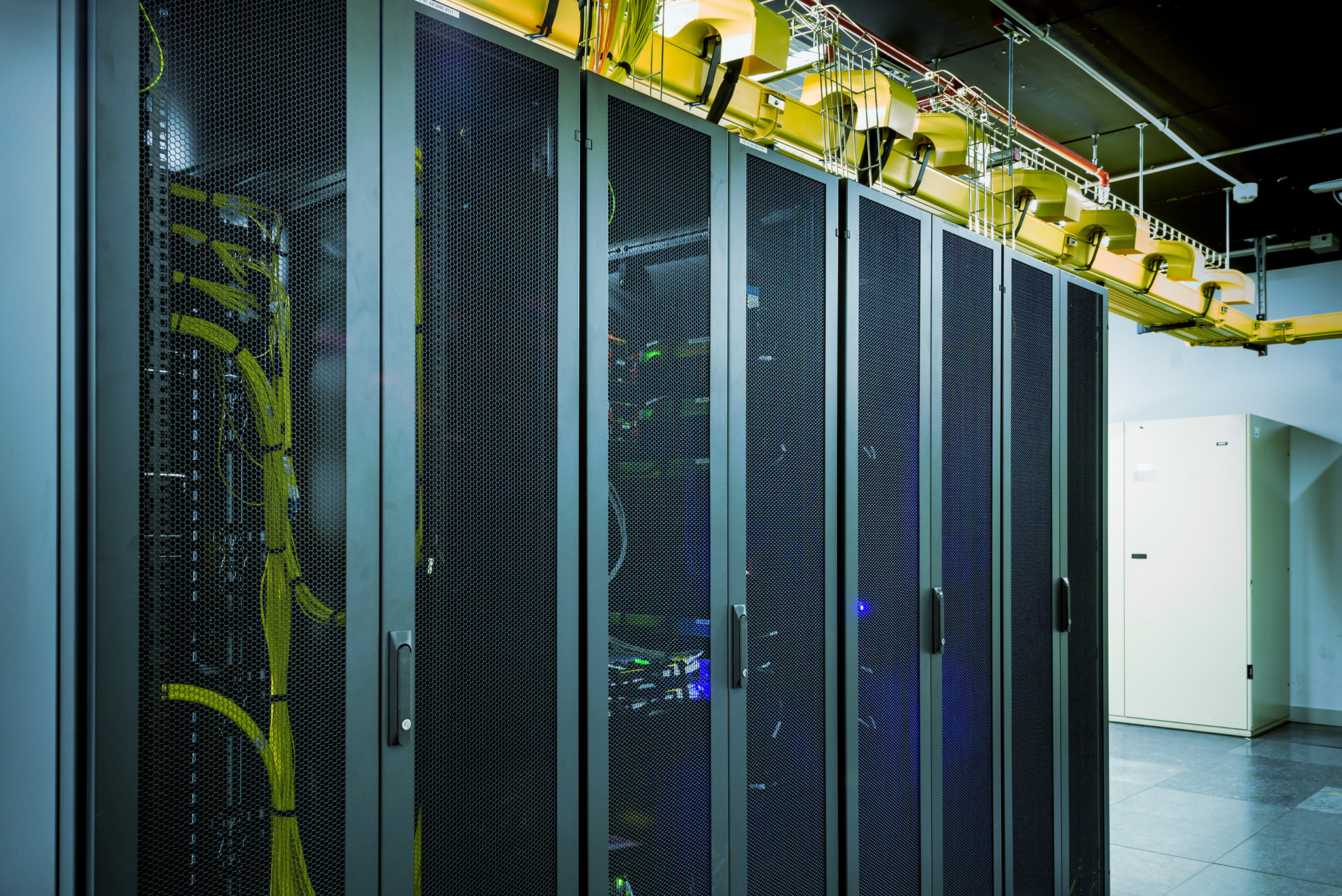 Inside Plant data center server cabinet